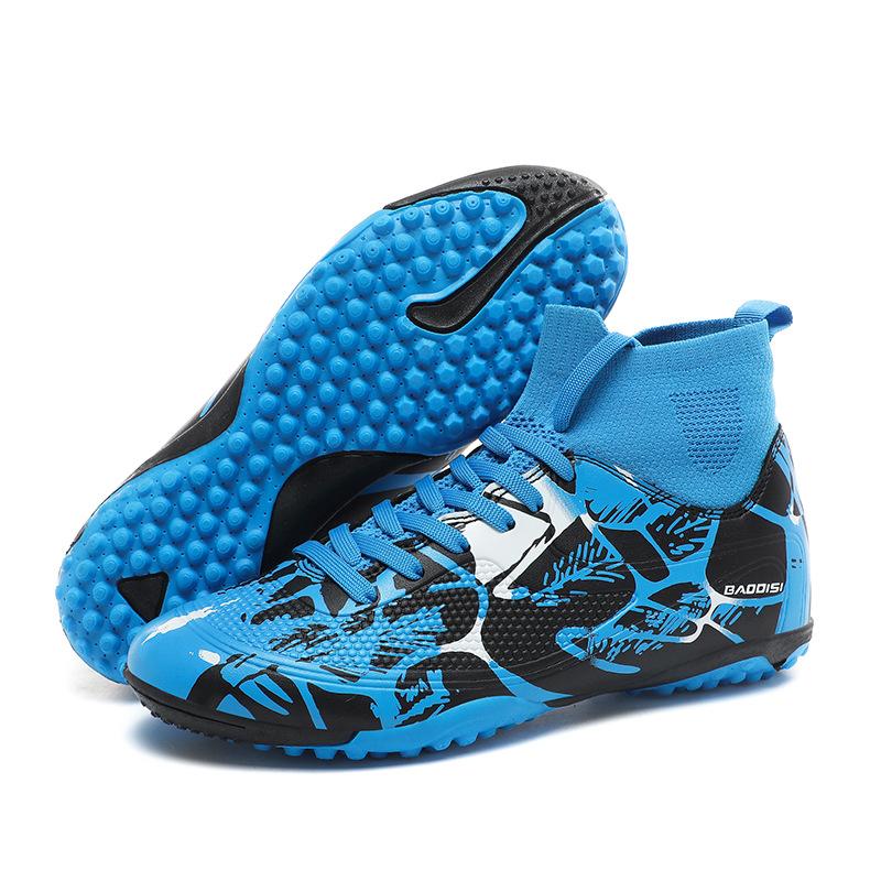 

Трансграничные новые футбольные бутсы большого размера, нескользящие, мужские и женские спортивные туфли, шипованные, для студентов колледжей, тренировочные туфли для игры в футбол в помещении 46