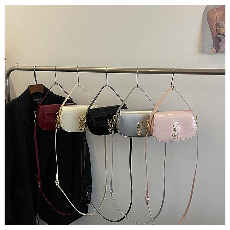 Retro Minimalistisk Texturerad Dam Lyxhandväska - Casual Axel- och Crossbodyväska