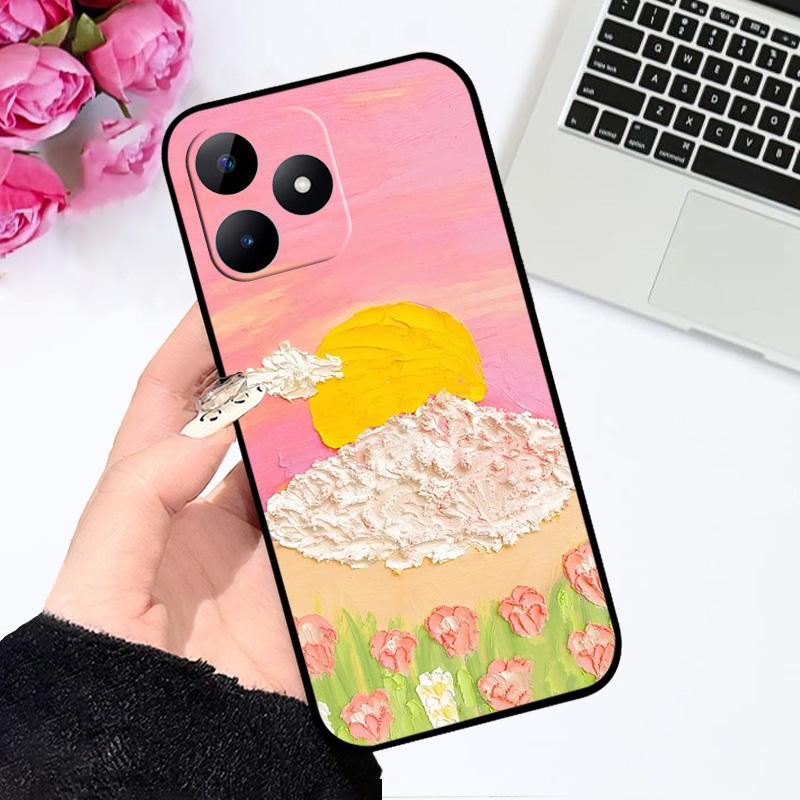 Cartoon Fashion Case For Realme Note 50 Coque Narzo N53 TPU Silicone Phone Covers For Oppo Realme C51 C51s C53 4G Soft Bumper