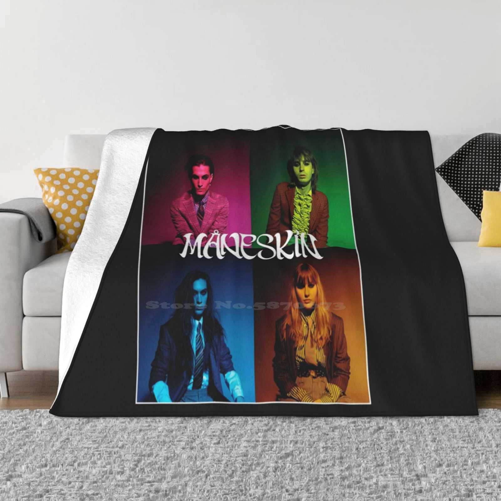 Манескин М ? Neskin Топ Качество Удобный Диван-кровать Мягкое Одеяло Maneskin М ? Neskin Zitti E Buoni Италия Дамиано Давид Песня 30x40in