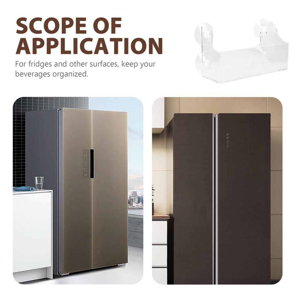 1Pcs Refrigerator Beverage Shelf Suction Acrylic Storage Rack Transparent Drinking Bottle Holder Fridge Organizer Display