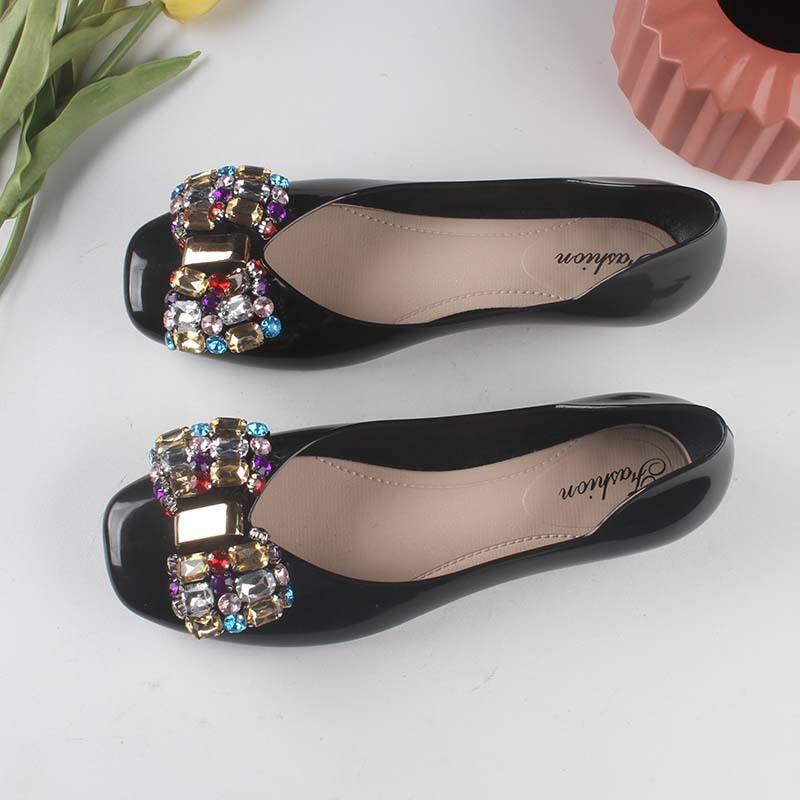 Yuzhihao Summer Rhinestone Women s Round Toe Flat Sandals 36