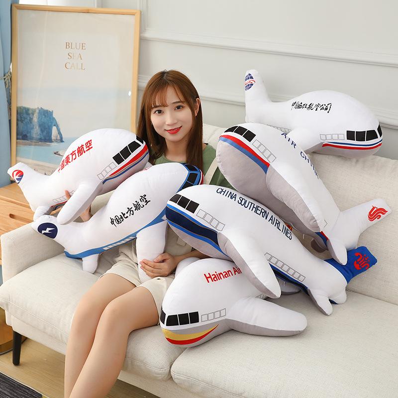 Simulation aviation aircraft throw pillow plush toy China Hainan Airlines aircraft doll sleeping doll