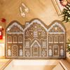 Christmas Entrance Rug Gingerbread House Floor Mat Dirt Scrubber Washable Vintage Holiday Doormat with Non-Slip Backing for Front Door Entryway Porch