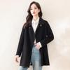 Sanpowa 100% Wool Double-Sided Coat for Women