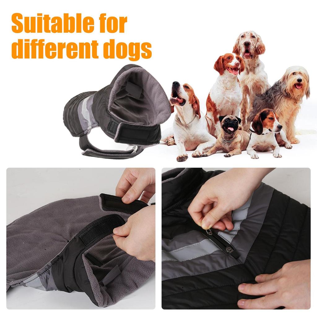 Dog  Waterproof  Jacket Warm Fleece Touch Fastener Lined  Fastening Type Pet Jacket for Small Medium Large Dogs