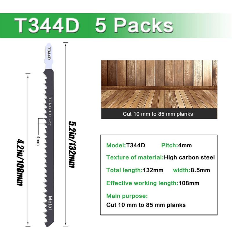 

5 шт. набор лобзиковых полотен по металлу, дереву, разные лезвия для резки дерева, пластика, металла T344D