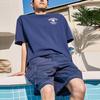 Anta Crew Neck Fitted Straight Fit Short Sleeved T Shirt Men's Dark Navy Blue 952328102-2