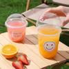 Baijie Disposable Milk Tea Cups with Lids, Straws & Stickers