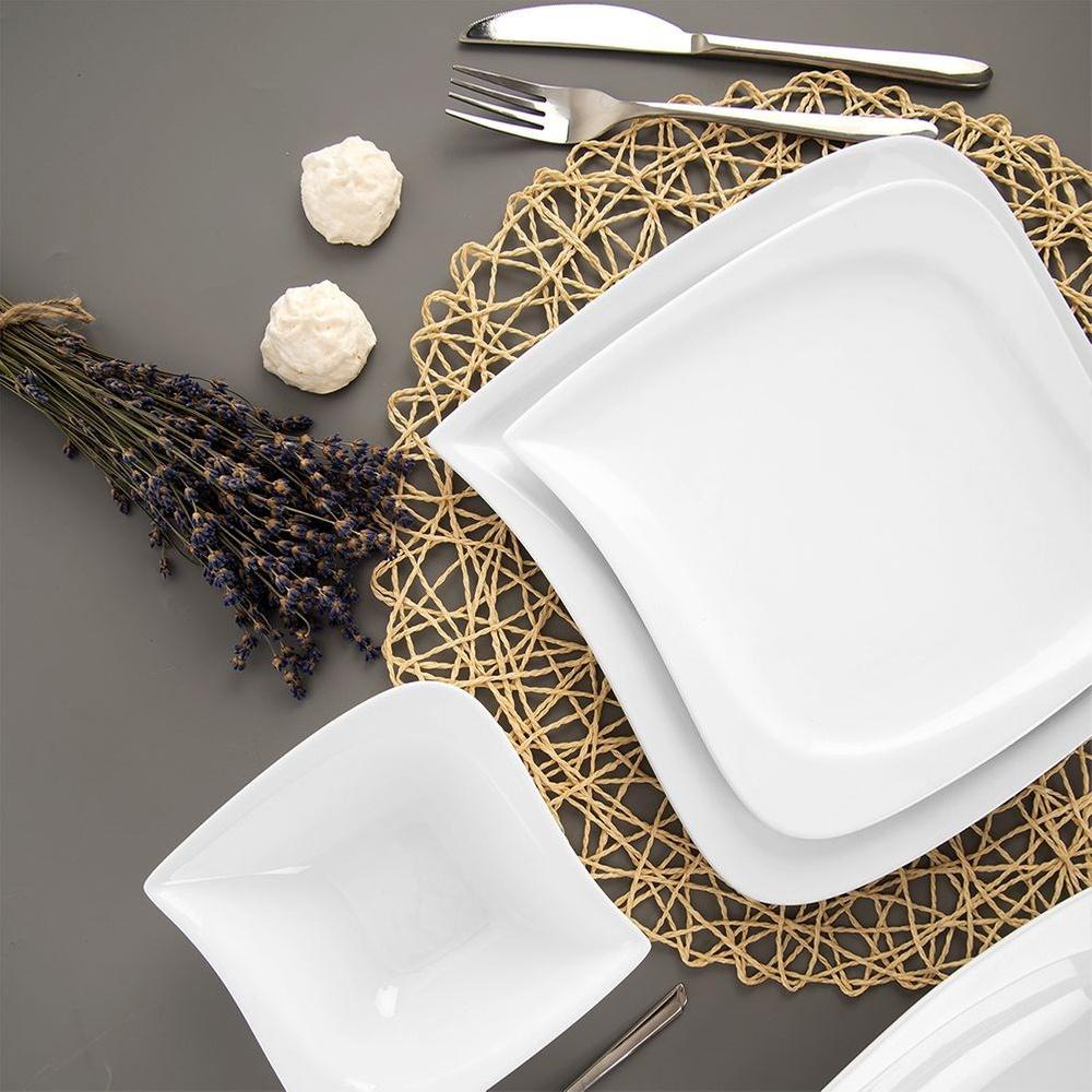 Talerz Kwadratowy Obiadowy Płytki na Obiad Przekąski Półmisek Mona 25x25 cm