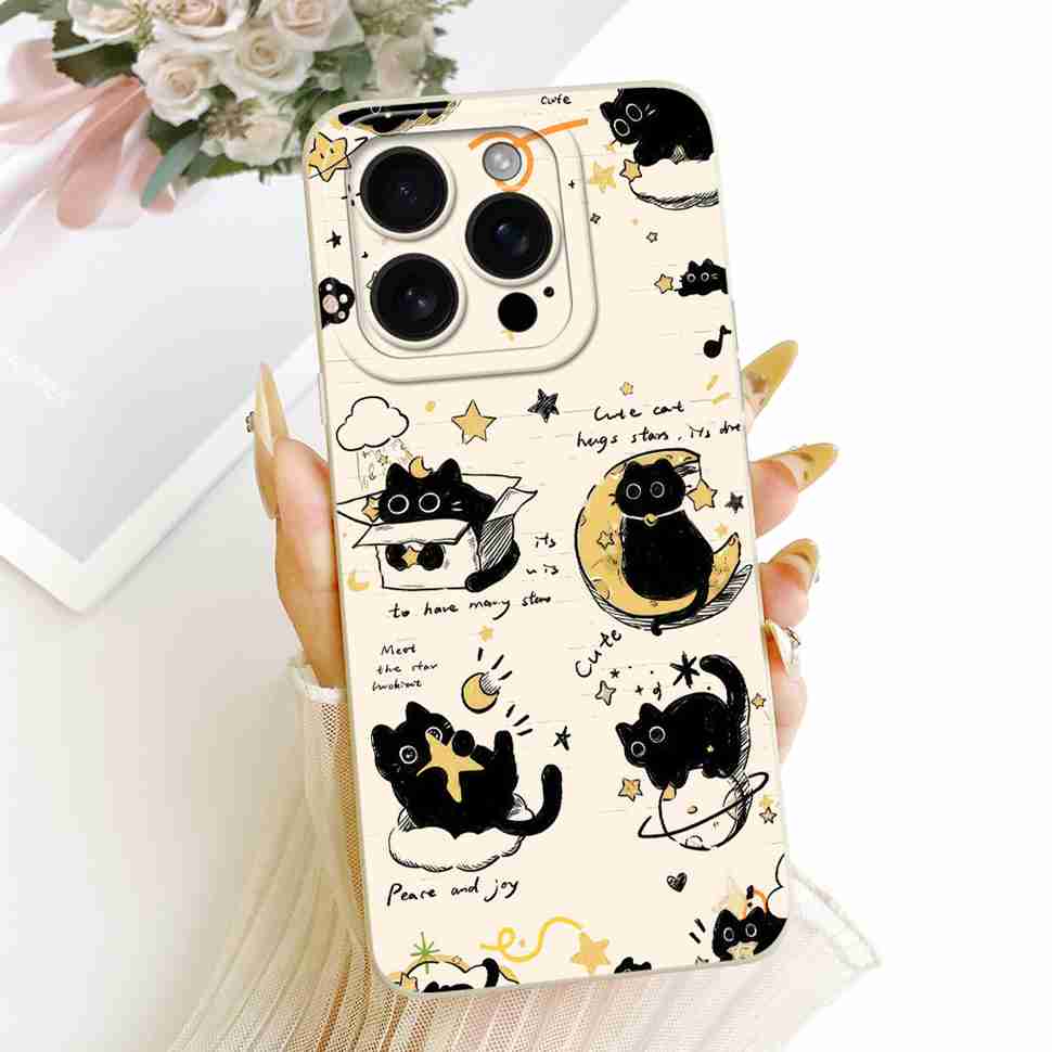 For iPhone 16 Pro 6.3" A3293 A3083 Case Cartoon Simplicity Soft Silicone Back Cover For iPhone 16 PRO A3292 A3294 Phone Cases
