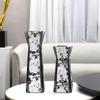 Luxury Stainless Steel Vase, Splashed Ink Art Leather Metal Flower Vase, Flower Arrangement, Living Room Decoration Ornament