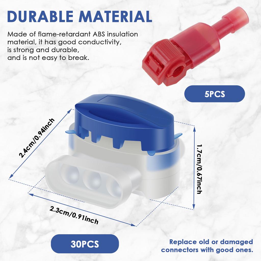 30Pcs Robotic Lawnmower Cable Connector Waterproof IDC 314 Electrical Wire Connector for 22-14 AWG Cable Robotic Lawn Mower