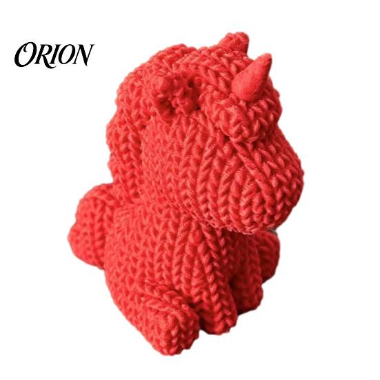 Mini Aesthetic Room Accessories 3D Printed Unicorn Figurine with Knitted Texture, Cute Compact Texture Decorations Animal Statue, Creative Desktop