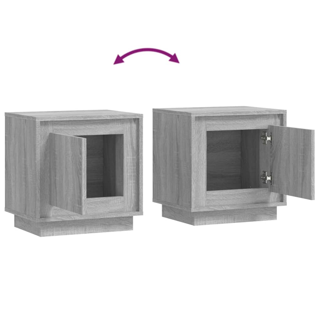 Nightstands (2 pcs) Grey Sonoma 44 x 35 x 45 cm Particleboard