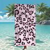 Pink Leopard Beach Towel Single Sided 2DPrint Stylish Soft Beach Towel Beach Pool Bathroom Towel Fun Vibe Gift For Trendy Lovers