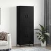 Highboard In Black Oak Look 69.5 X 34 X 180 Cm Engineered Wood