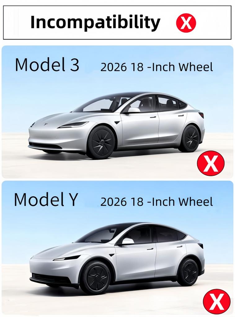 Jeu de 4 enjoliveurs 18 pouces Pour Tesla Model 3 Highland Performance Cache-moyeux Cache-roue de rechange Cache-roue complet Accessoires 2024