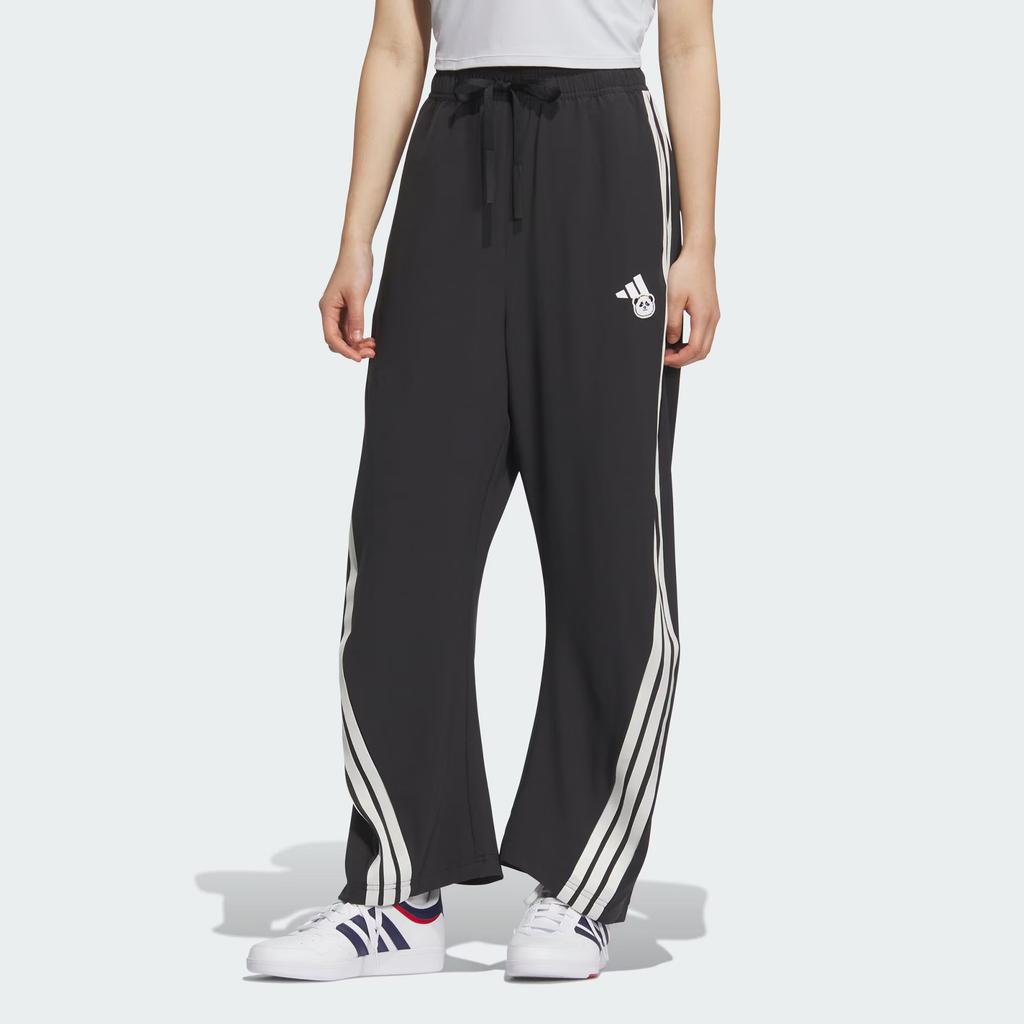 Adidas Climacool Woven Tracksuit Bottoms Fashion Quick-Dry Loose Fit Striped Casual Pants Women Bottoms Black KC1492