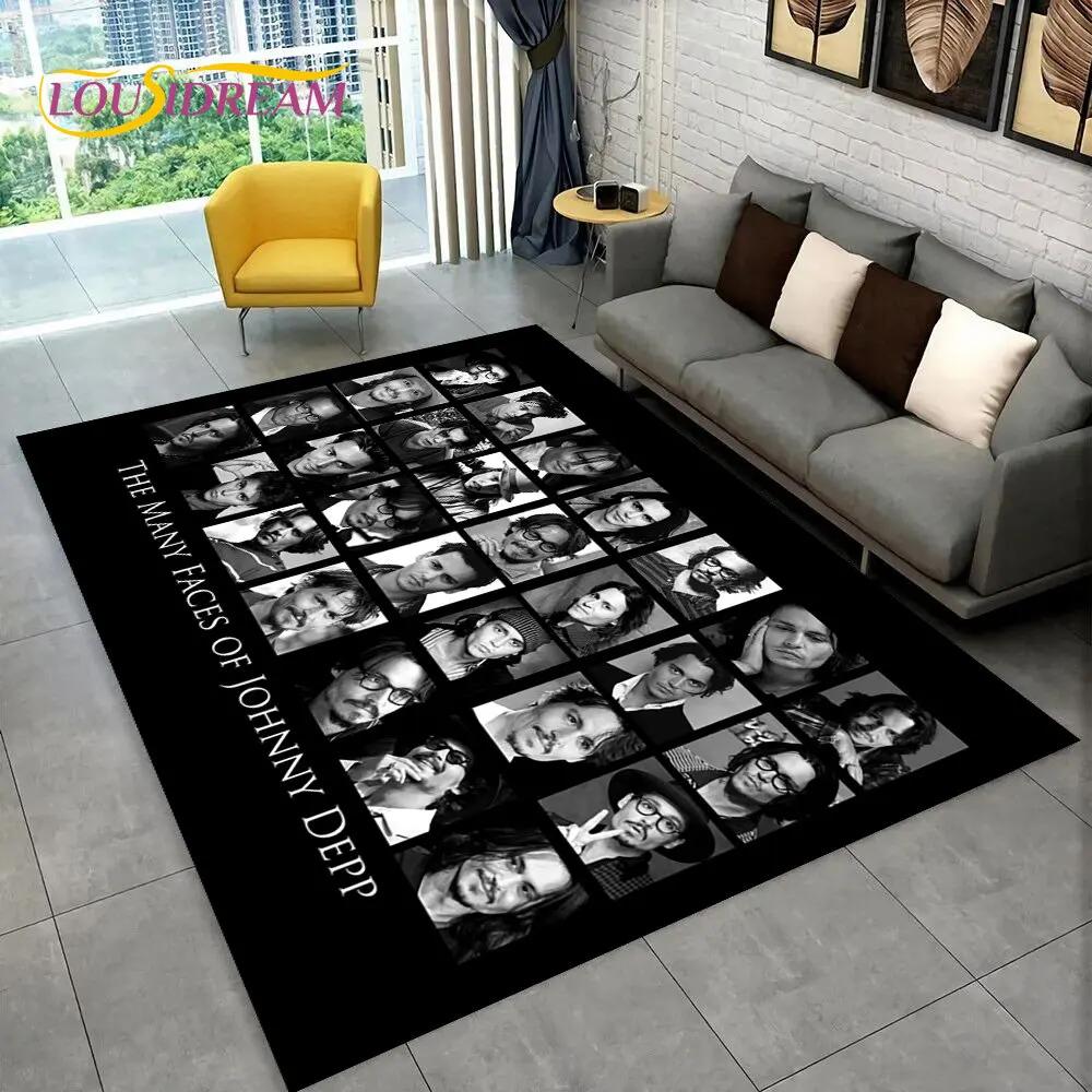 3D Printing Johnny Depp Series Area Rug,Carpet Rug for Home Living Room Bedroom Sofa Doormat Kitchen Decor,Non-slip Floor Mat HD