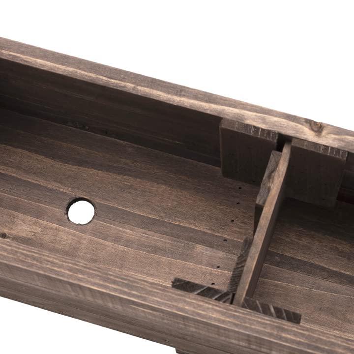 Takasho Slim Herb Planter S Brown Wooden WSP with Divider Rectangular Planter Pot Stylish Flower Pot WSP-01B