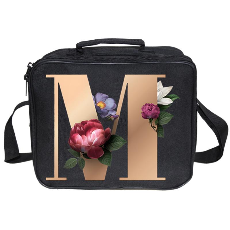 Neue bedruckte Lunchtasche mit 26 Buchstaben, großes Fassungsvermögen, Mehrfachtaschen-Lunchbox-Tasche