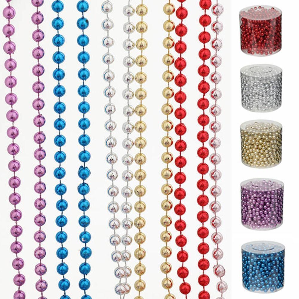 Creative Colored Bead Chain 5/10M DIY Christmas Tree Pearl String Decorative Craft Christmas Decoration Bead String