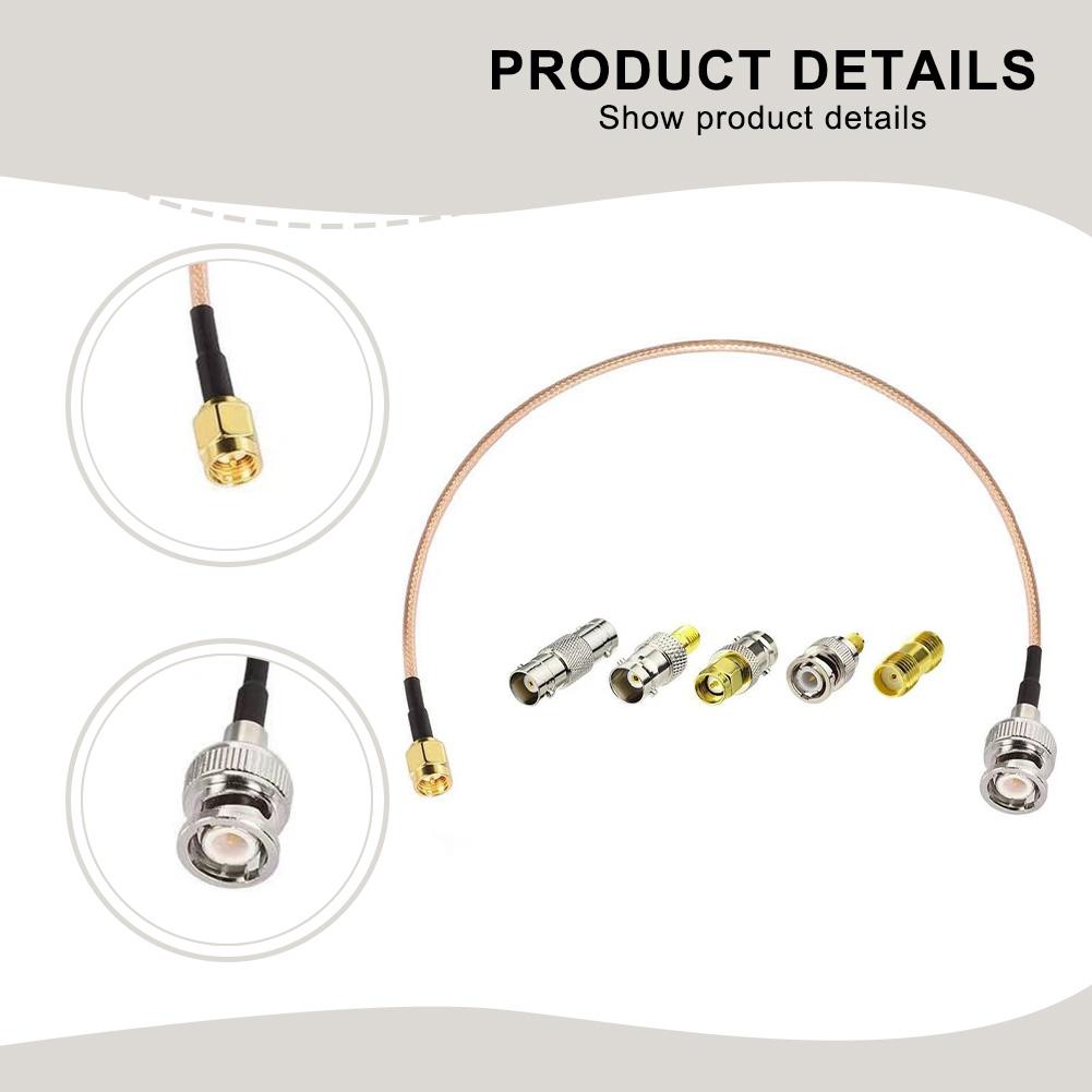 Premium 150mm For SMA Male to BNC Male Cable with 5 Piece Coaxial Adapter Set for Reliable Wireless Connections