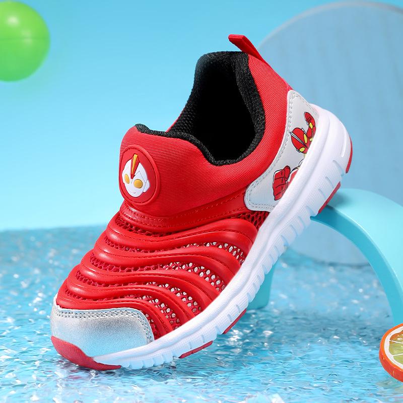 Mesh Caterpillar Boys Shoes 2025 New Baby Spider-man Children's Mesh Shoes Girls Breathable Soft-soled Trendy Shoes