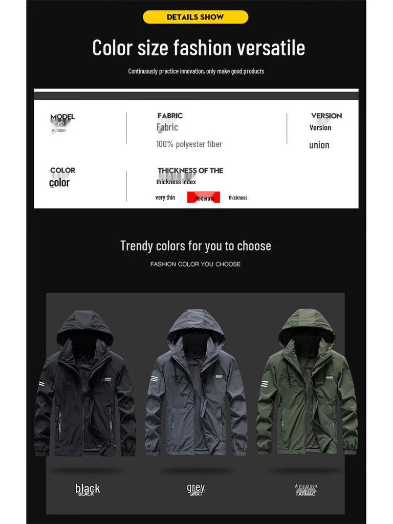 Mark Fairwhale Men's Spring Autumn Casual Hooded Jacket