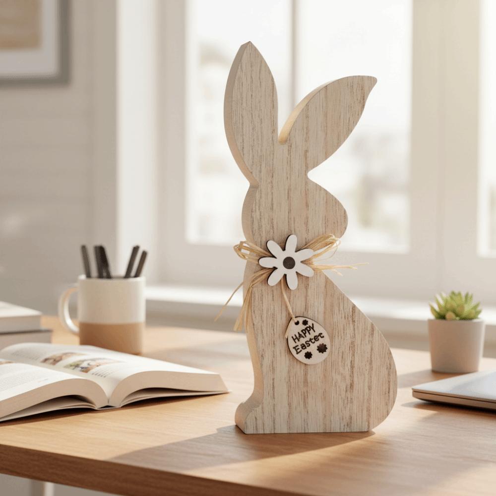 Minimalist Easter Bunny Crafts Cartoon Wooden Rabbit Decoration Easter Bunny Ornaments  Party