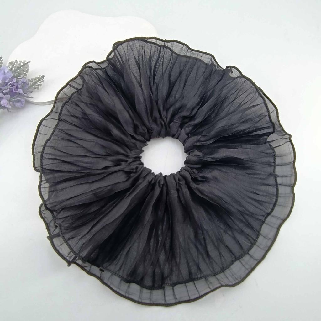 1/2Pcs New Retro Folded Chiffon Oversize Scrunchies Women Sweet Temperament Fashion Exaggerated Hair Band Hair Accessorie