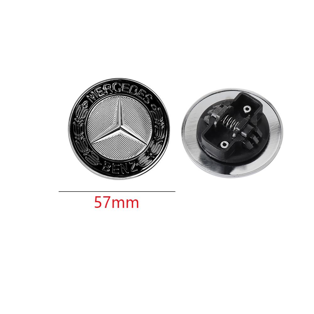 1pcs For Mercedes Benz A B C E R G S Class AMG W124 W169 W176 W212 W204 57mm ABS Aluminum Alloy Car Front Hood Badge Stickers