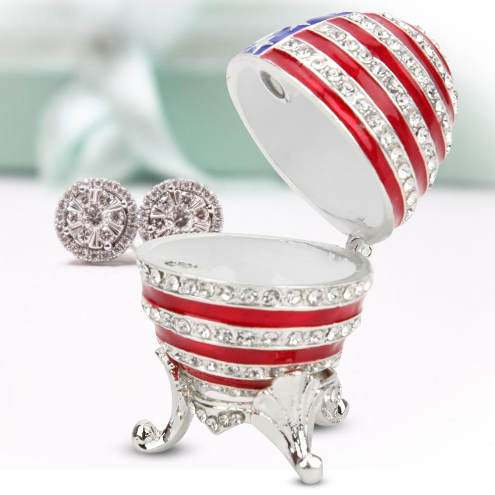 Enameled Easter Egg Trinket Box Jewelry Box Metal Crafts Desktop Decoration Gifts