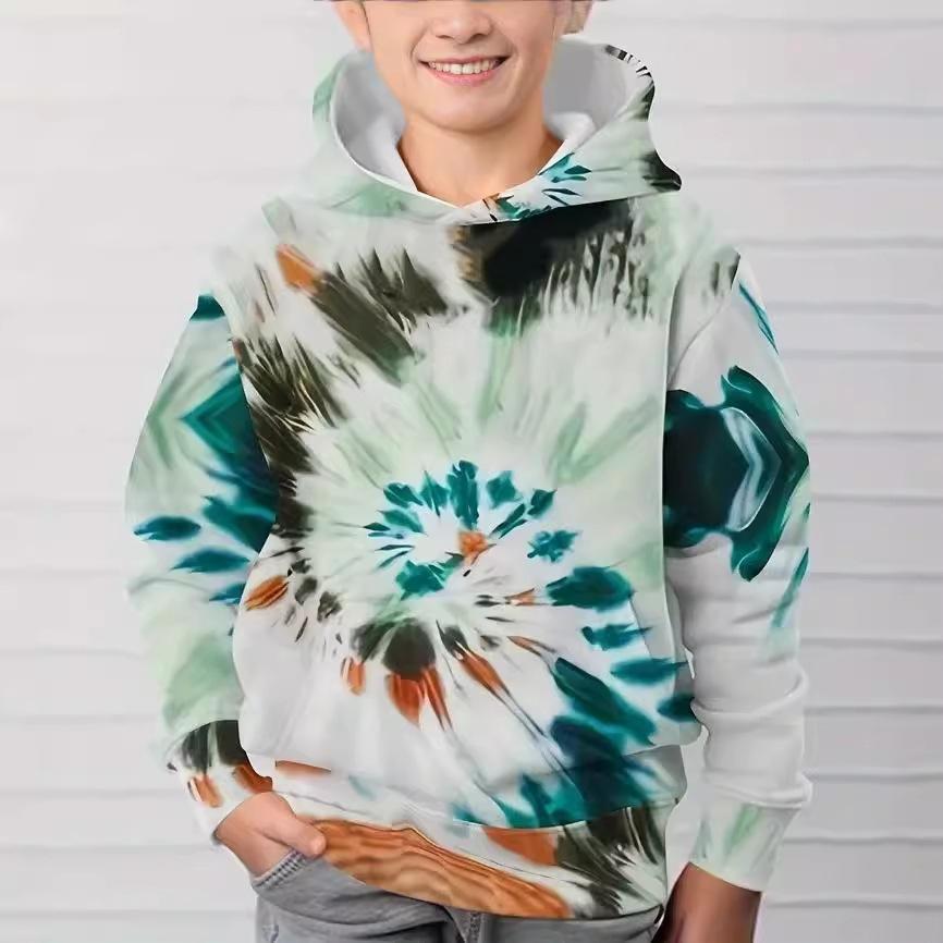 Autumn Comfortable Sports Leisure Long Sleeved Pullover Hooded Sweatshirt Children Fun Series Pattern Loose Versatile Pocketless 3d Hoodies