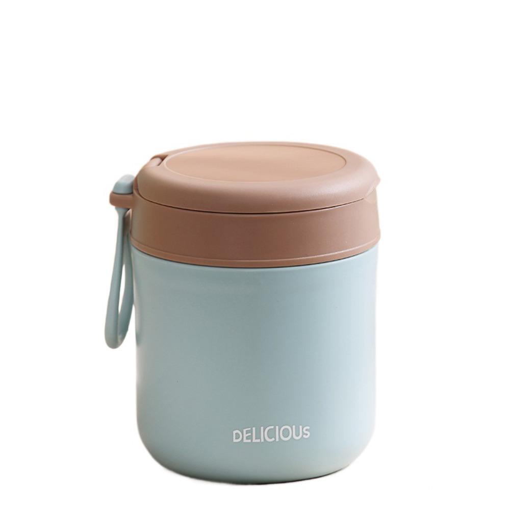 Leakproof Sealed Soup Bowl Stainless Steel Insulated Food Jars Soup Can Porridge Cup  Student синий