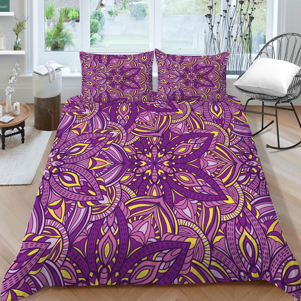 3D Bohemian Printed Bedding Single Double Bed Full Size Tropical Pattern Pillowcase and Quilt Cover Comfortable Home Decoration