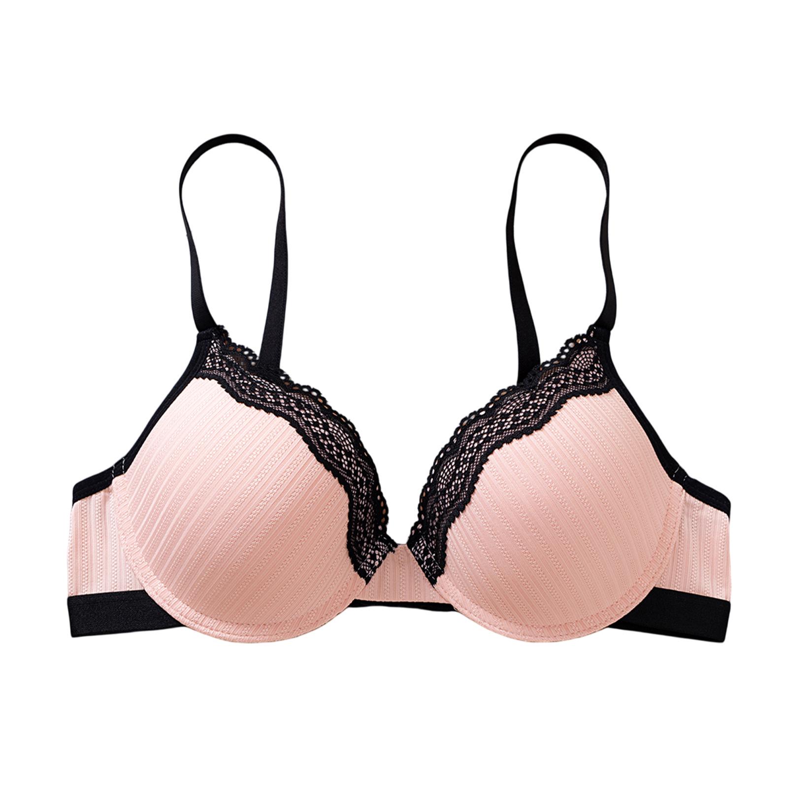 Zeriluna Lace Patchwork Push-up Support Bra: Skin-Friendly, Breathable & Comfortable with Fashionable Lace Trim 90B