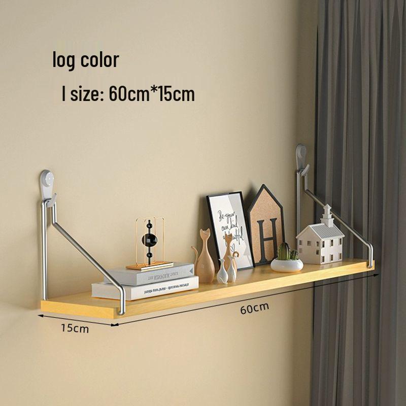 Punch-Free Wall-Mounted Iron Art Storage Rack for TV, Living Room, or Bedroom Décor.