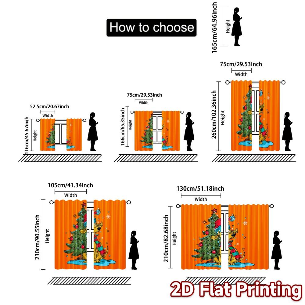 Minimalist Flat Printing Jit Curtains Without Rod Festivepuptree Chic Polyester Easy Install Room Set Of 2 Made