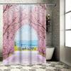 Cherry Blossom Tunnel Shower Curtain—Stunning Nature Scene for Your Bathroom—Romantic and Serene Decor Idea Waterproof  Durable