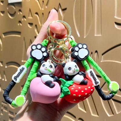 Yaratıcı Panda Meyve Bebek Anahtarlık Çantalar ve Arabalar için - Pençe Makinesi Süsü, Küçük Hediye