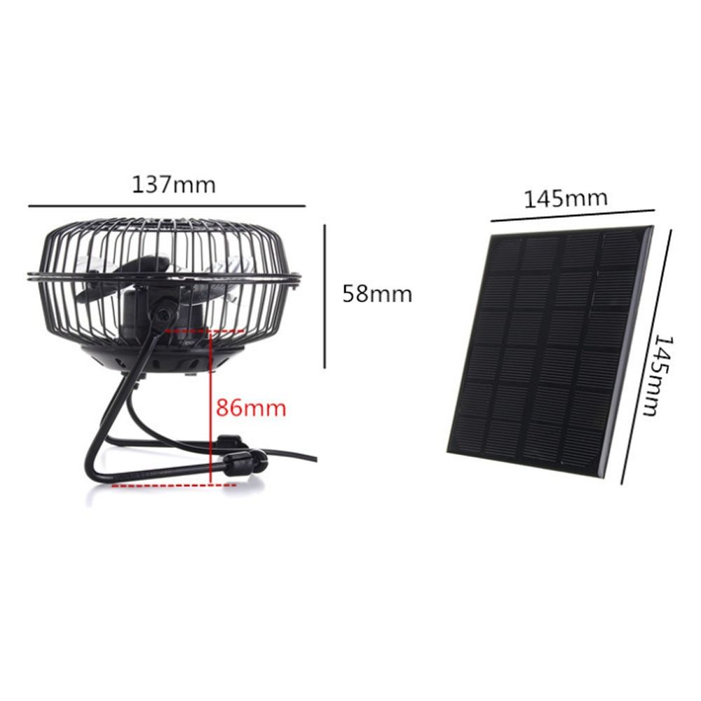 Durable 5W Solar Powered Fan USB Output Portable Mini Solar Panel Ventilator Fan Office Use