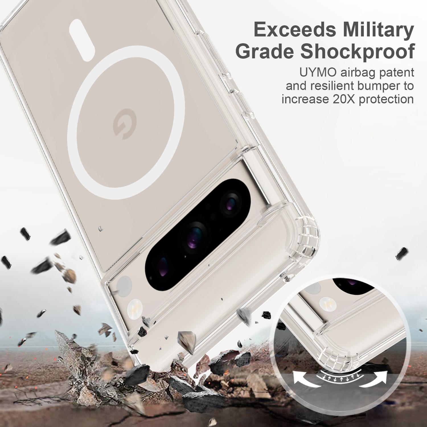 

For Google Pixel 8 Pro Case Acrylic+TPU Clear Phone Cover Compatible with MagSafe A