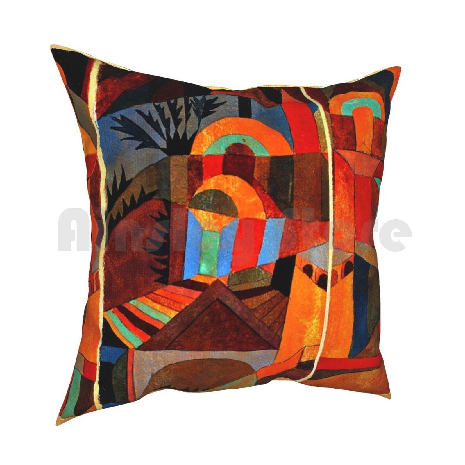 KleeTemple Gardens  Abstract Art Pillow Case Printed Home Soft Throw Pillow Temple Gardens Paul Klee Abstract Art 30x30cm 12x12in