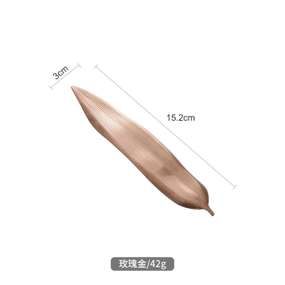 304 Edelstahl Weidenblatt Design Essstäbchenablage, Haushalt Löffelablage Spiegel, Kreatives Metall Platzset, Gold, Japan