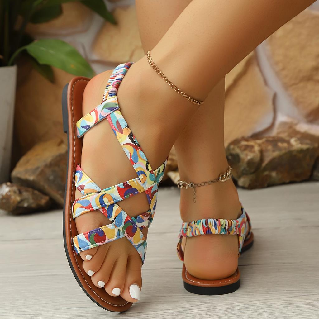 Fashion 2025 New Women Sandals Fashion Walking Lightweight Dress Shoes Femme Woven Hollow Summer Casual Flat Sandals Sandalias De Mujer