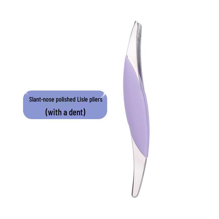 

Пинцеты из нержавеющей стали для бровей и бороды: Пинцет для точного выщипывания и инструмент для накладных ресниц с силиконовой ручкой.