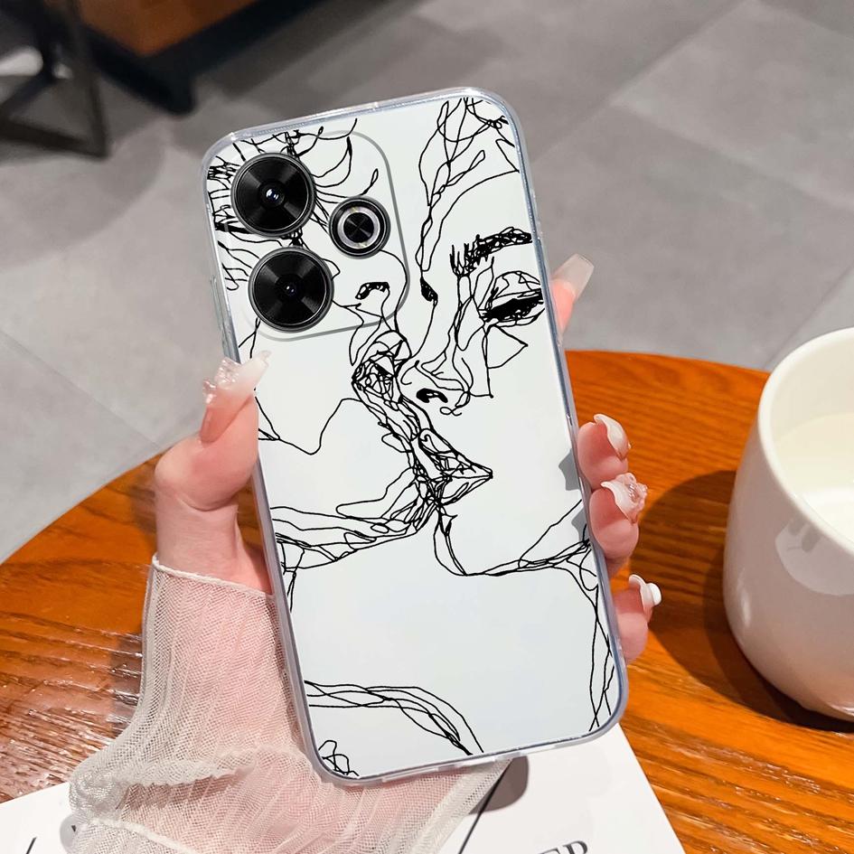Populární pouzdro s graffiti motýlem pro Xiaomi Redmi 13 13C 14C A3 Note 13 Pro K70E K60 Ultra Nový kryt Měkký silikonový Ochrana proti pádu Průhledné pouzdra na telefon pro Redmi