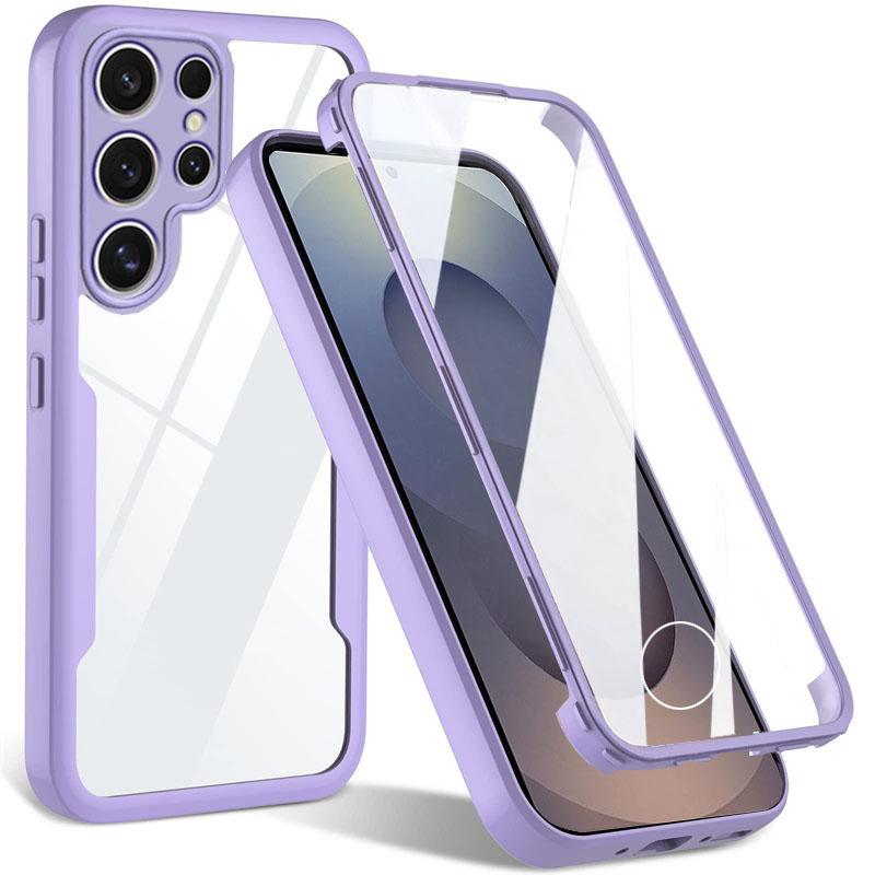 360 Plná Ochrana Kryt pro Samsung Galaxy S25 Ultra S24 S23 Plus A54 A35 A25 A16 A55 A26 A36 A56 Nárazuvzdorné Průhledné Kryty
